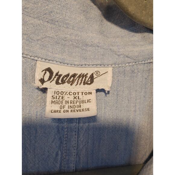 Rare Vintage 80s Dreams XL Chambray Blue Coveralls Jumpsuit Workwear Pockets - Picture 4 of 5